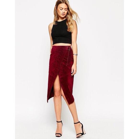 ASOS Burgundy Midi Skirt - Picture 1 of 5